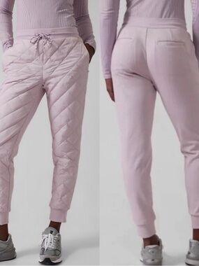 Athleta Quilted Track Joggers purple